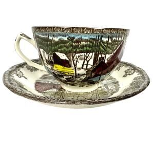 Johnson Bros Friendly Village England Vintage The Ice House Cup and Saucer Set!
